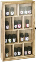 Ikee Design Wall-Mounted Wooden Display Case with Glass Top, 10 Slots | 10-SLOT DISPLAY CASE: Oak wood wall cabinet with hinged tempered glass top for mini figures, collectibles and oils.
