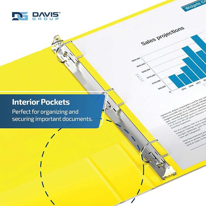 Premium Economy 6-Pack 3-Ring Binders for School or Office, D-Ring Binders, 1 Inch, Yellow