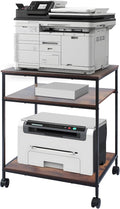 EMERIT 3-Tier Printer Stand for Laser/Inkjet/All-in-One - 23.6x18.9x31.5 Heavy Duty Cart w/Adjustable Shelves & Lockable Wheels, Storage for Scanner/Fax/Supplies - Industrial Home & Office