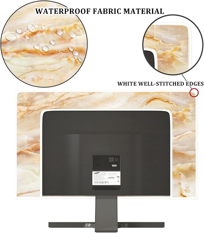 Baocicco Abstract Waterproof TV Screen Cover with Marble Design Aesthetic Television Covers for Xmas Decoration Anti-Static Dustproof Protective Cover for LED LCD OLED TVs 40, 41, 42，43 Inch