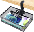 ROSYLINE Under Desk Storage Basket Hanging Drawer Tray, Clamp On Organizer | hickened C-Clamp, High Load No Deformation Sag-Proof, Steel Construction, Clip-On No Drill Mount, Office & Household Storage