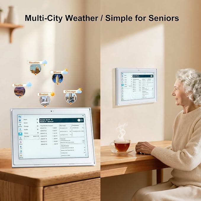 12.3" Digital Calendar Family Kitchen Hub With Meal Planner