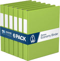 Premium Economy 6-Pack 3-Ring Binders for School or Office, D-Ring Binders, 1 Inch, Lime Green | Heavy-duty binder, fits 8.5" x 11" paper, lime green, customizable spine, made in Canada, ideal for school or office use
