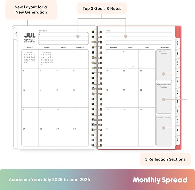 Blue Sky Gen Z 2025-2026 Weekly & Monthly Academic Planner, 5"x8", Gladys