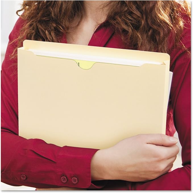 Smead File Jacket, Reinforced Straight-Cut Tab, 1-1/2" Expansion, Letter Size, Manila, 50 per Box (75540)