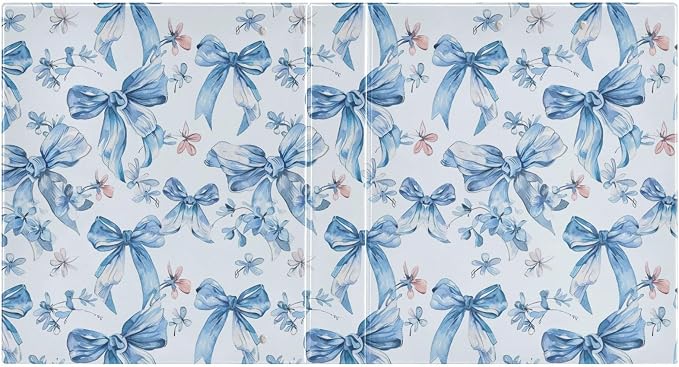 Blue Floral and Bow 3 Round Ring Binders | 1.5 Inch Binder with Clipboard, PVC Pockets, Work Organizer, Holds 200 Sheets for School Office 1 Pack