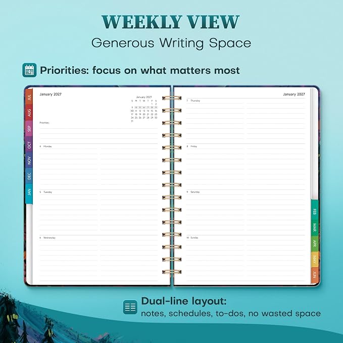 Planner 2026-2027 Weekly & Monthly Academic Planner, 6" x 8.3"