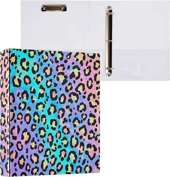 Insect Anime Nature Round Ring Binders 1.5 Inch Beetle Fauna 3 Ring Clipboard Binder for Office School Work Supplies File Folder 200 Sheet Capacity 2 Pieces