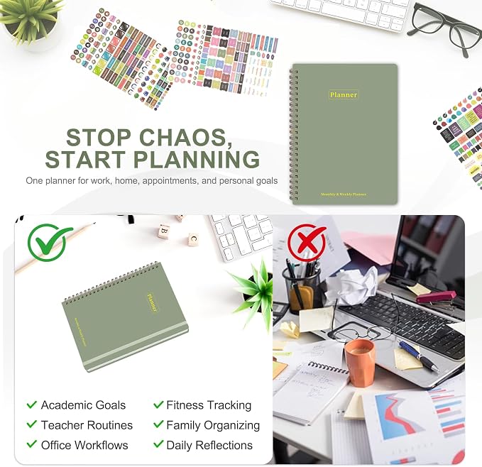 2027 Planner, Weekly and Monthly Calendar Planner Book, JAN 2027 - DEC 2027