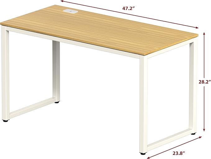 SHW 48-Inch Commercial-Grade Office Computer Desk, Oak | 10-Year Limited Warranty
