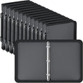 Teling 12 Pcs 1 Inch Zipper Binder 3 Ring Organizer, Black | Secure Zipper Closure, Refillable 3 Ring Design, Handle Carry, Fits Letter Size Papers for School, Office and Projects