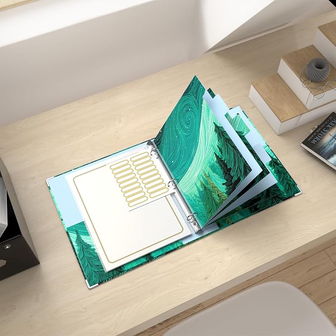 Rouidr 3 Ring Binder with clipboard, 1 inch 8.5 x 11 in Letter Size View Binders Organizer with Dividers Tabs & Clear Sleeves, School Supplies, Office Supplies