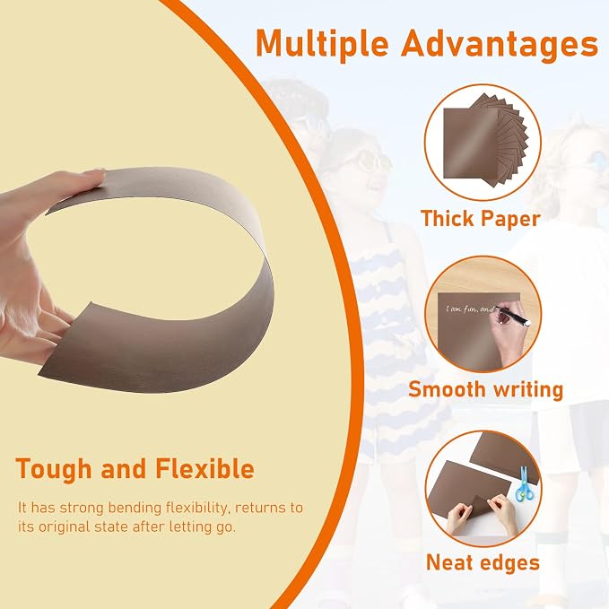 Guakicae 100 Sheets Coffee Shimmer Cardstock 8.5 x 11 Craft Paper 92lb | Premium Dark Chocolate Color Card Stock for Wedding Invitations, Greeting Cards, DIY Cards Making, Scrapbooking