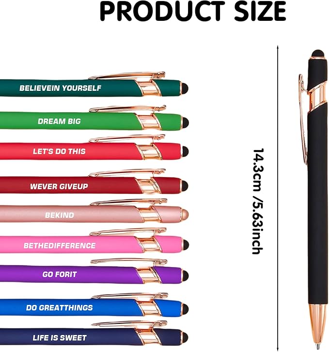 CRME Best Inspirational Pen Set Assorted Colors/Pens with Stylus Tips/Smooth Writing/Pen Clip Design Nurse Week & Graduation Inspirational Gift