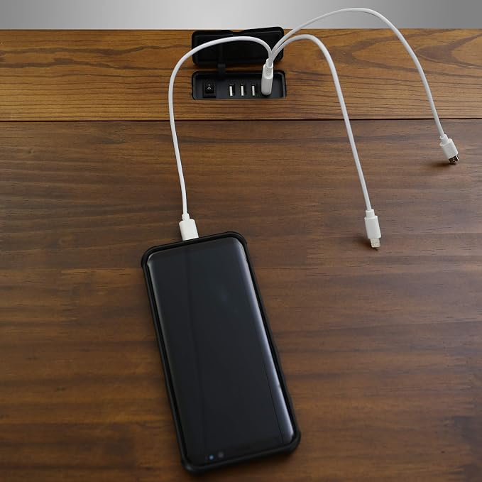 Casual Home Folding Desk with Pull-Out & USB Ports