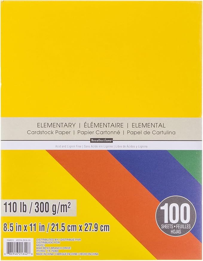 Recollections 100 Sheets Kraft 8.5” x 11” Cardstock Paper - Acid and Lignin Free Paper for Scrapbooks, Arts & Crafts - 1 Pack