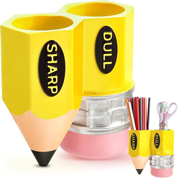 Cholemy Sharp Dull Pencil Holder for Classroom,Yellow | Pencil Dispenser Holder, Pencil Shaped Storage Organizer, Back to School, Students, Teachers, Library, Office Supplies