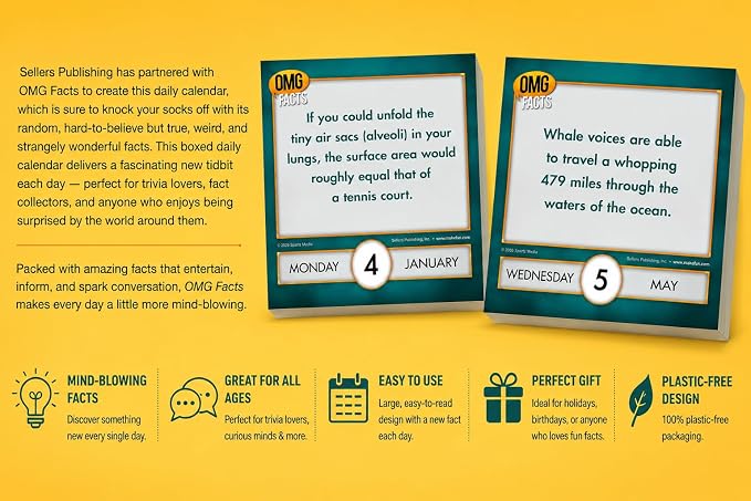 OMG Facts 2027 Daily Desk Calendar: Boxed Page-a-Day Trivia Calendar with Day-to-Day Hard-to-Believe Facts, Weird Truths & Bizarre Realities