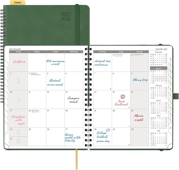 POPRUN Monthly Planner 2027-2028, 8.5"x10.5", 18 Month, Jan 2027-Jun 2028