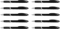 DISCOUNT PROMOS Ballpoint Pens With Rubber Grip - 10 pack - Black Ink Ball Point Pen with Soft Touch Plastic - Black