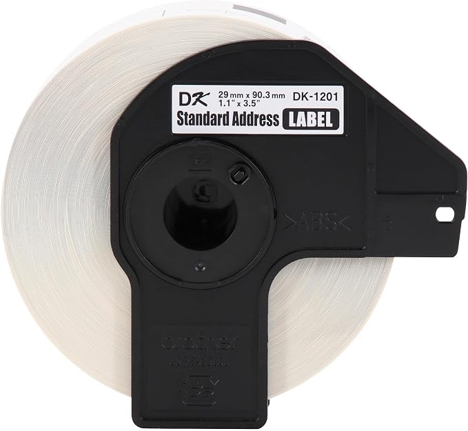 Brother Genuine DK1201 Die-Cut Standard Rolled Address Labels for QL Printers, 3-Pack (DK12013PK),White, 24 Rolls (DK120124PK)
