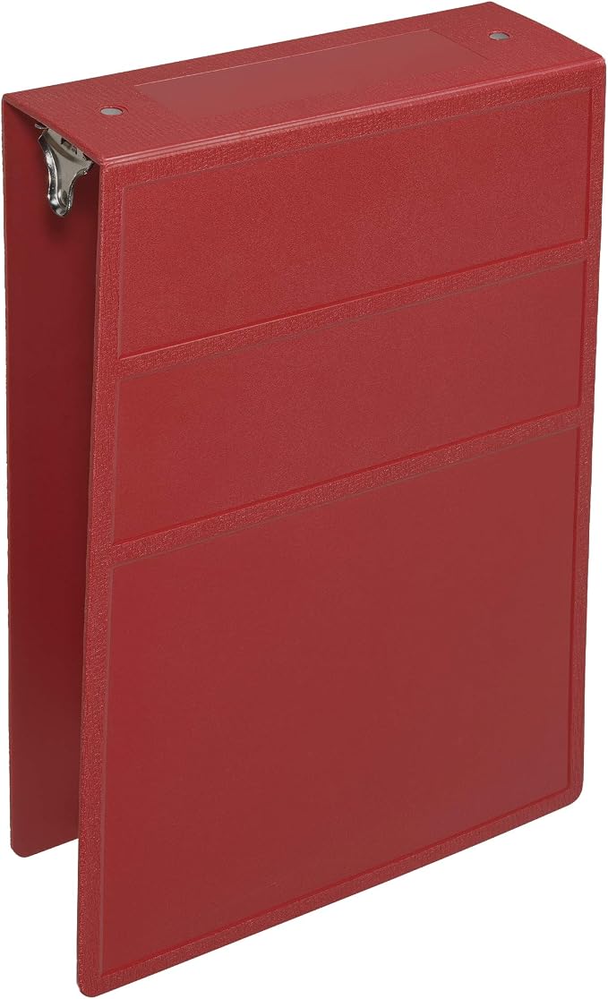 Carstens 3-Inch Heavy Duty 3-Ring Binder - Top Opening, Brick Red, Durable Plastic, Precision No-Gap Rings, Waterproof Cover, No Pockets, Holds 400 US Letter Sheets, BPA-Free, Made in USA (1750-3R)