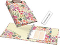 Ospelelf Mini 3 Ring Binder 1 Inch, Cute Binder for 5.5" x 8.5" with 5 Tab Dividers, File Folder Labels and Low Profile Clipboards, Floral Binders for School and Office Supplies