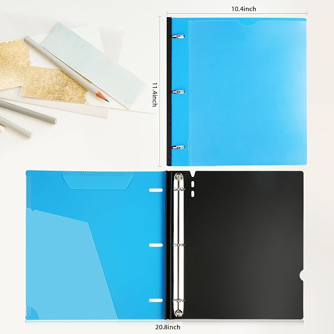 WOT I 12-Pack Telescoping 3 Ring Binder(0.75"), Expandable Flexible Binder - Patented Design for Easy Portability, Holds 8.5"x11" Paper, 4 Bright Colors, Perfect for School, Office&Home Organization