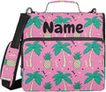 Custom Pineapple Palm Tree Pink 3 Ring Binder Bag 1.5 inch Personalized Name Binder Organizer 500 Sheet Documents Storage for School Office