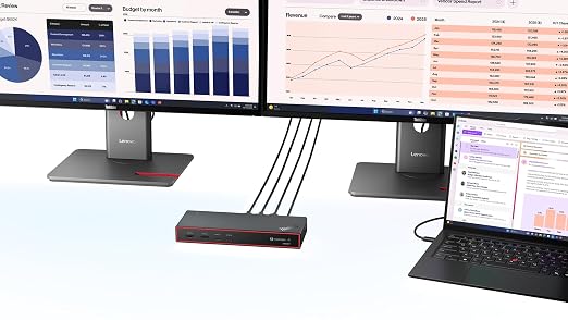 Lenovo ThinkPad Thunderbolt 4 Smart Dock Gen 2 7500, Multiple Display Support, Integrated 1M Thunderbolt 4 Cable, Remote Hardware Management, 40Gbps Data Speed, 100W Power Delivery, Black
