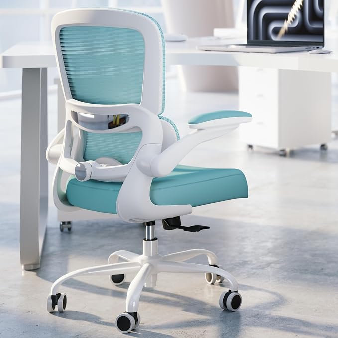 TRALT Office Chair - Ergonomic Desk Chair with Adjustable Lumbar Support, Mesh Computer Chair, Executive Chair for Home Office Comfortable Lumbar Support (1, Mint Green)