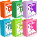 Sinload 6 Pcs 3 Ring Binder, Large Capacity D Ring Binders with Pockets, 8.5" x 11" Presentation Folder View Binder with Customizable Clear Cover for Documents Files Projects(Multicolored,5 Inch)