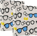 Glasses Summer Pattern 3 Ring Binder with 2 Interior Pockets 1.5 inch Binders 3 Ring Heavy Duty Fit 8.5" x 11" Letter Size for Office School, 2 Pack