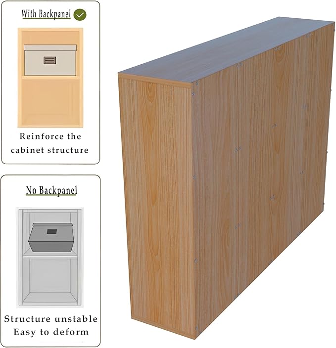 12-Cube Storage Shelf Bookcase, Oak | Wooden 3-Tier Open Bookshelf, Fits 11×11" Bins, Vertical or Horizontal Use, Full Back Panels, For Home Office