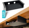 COREMINDED Under Desk Storage Shelf - Carbon Steel Under Desk Tray with Cable Management, Mountable Add-On Shelf for Table & Office Desks (13" x 8" x 2.8")