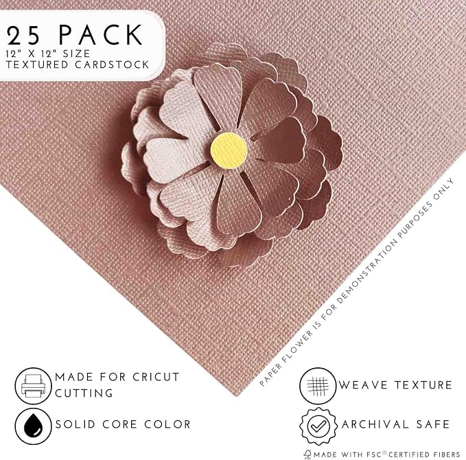 DRIFTWOOD—12x12 Textured Cardstock | 80lb Textured Brown/Tan Scrapbook Paper | Premium Cardstock for Cricut Cutting | 25 Sheets