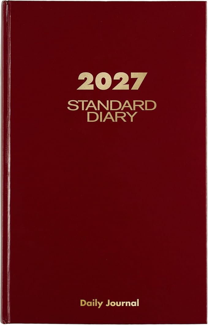 AT-A-GLANCE 2027 Daily Planner, Standard Diary, 7.75" x 12" Journal with Checklist, Hardcover, Red (SD3771327)