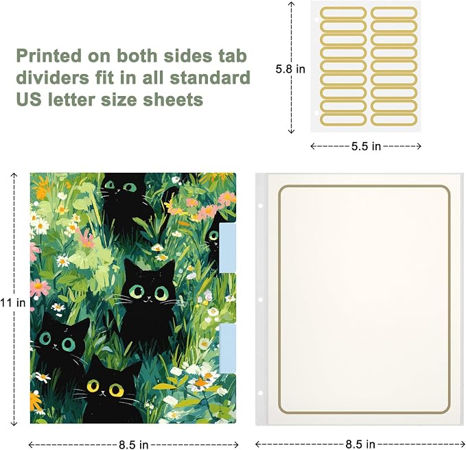Rouidr 3 Ring Binder with clipboard, 1 inch 8.5 x 11 in Letter Size View Binders Organizer with Dividers Tabs & Clear Sleeves, School Supplies, Office Supplies