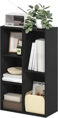 Furinno LUDER Book Shelf, 5-Cube Bookshelf, Reversible Bookcase, 9.4 x 19.5 x 31.5, Easy Assembly, for Living Room, Bedroom, Home Office, Blackwood