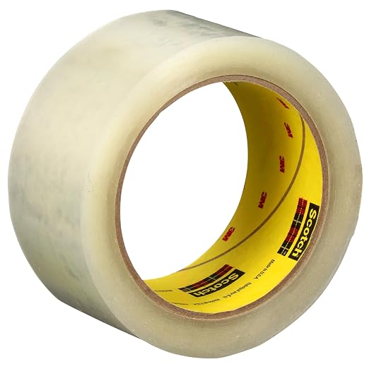3M Scotch High Tack Box Sealing Tape 375+, Clear, 72 mm x 50 m, 24/Case
