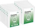 Office Essentials Economy View 3 Ring Binders, 0.5" Round Rings, 0.7" Spine, 100-Sheet Capacity, White Binders (12-Pack of 03422)
