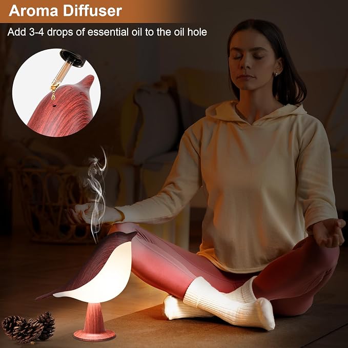 VoMii Bird Desk Lamp Set of 2, Small Table Lamp Cordless Touch Dimmable Night Light with 3 Color Temperature, Rechargeable Decorative Lamps for Bedroom Bedside Nightstand, Desk Decor, Bird Gifts