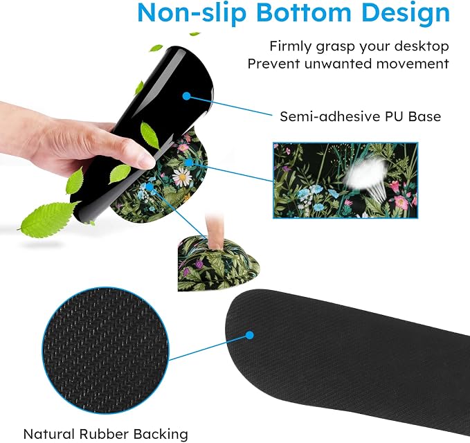 iCasso Floral 4in1 Writing Pad, 35.4"x15.7" Work Mat for Workspace | Aesthetic Ergonomic Desk Pad with Keyboard Wrist Rest, Mousepad Set for Travel Women Classroom Office Workspace Area