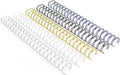 Rayson Wire Binding Spines, Multicolor, 2:1 Pitch Double Loop Binding Wires 1/2 Inch, 21-Loop Wire Ring Pack of 100 with Black, Gold, Blue, White, Silver (WR21127M)