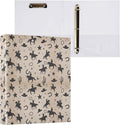 Cowboy Desert Round Ring Binders 1.5 Inch Cactus Skull Horse 3 Ring Clipboard Binder for Office School Work Supplies File Folder 200 Sheet Capacity