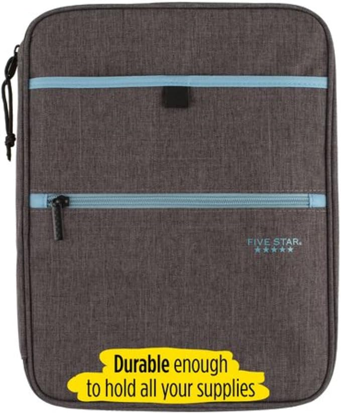 Five Star Carry-All Zipper Binder: 1 in. / 375 Sheet Capacity (Grey)