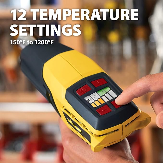 Wagner Spraytech FURNO 500 Heat Gun, 12 Settings, 150°F to 1200°F | Twelve settings from 150°F to 1200°F and two nozzles support paint removal, PVC bending and crafts.