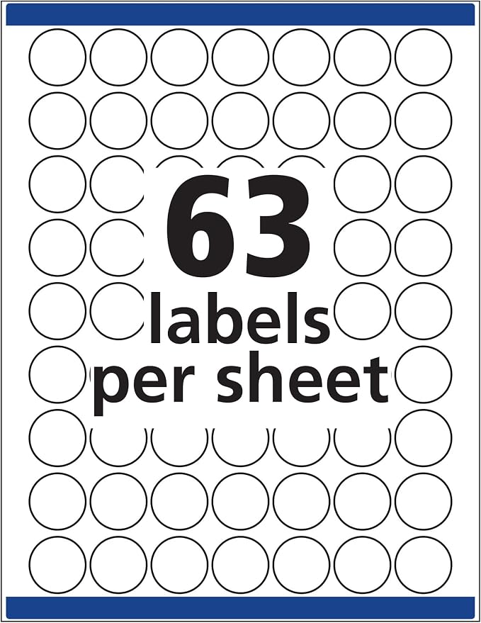 Avery Multiuse Removable 1" Round Labels with Sure Feed, 945 Small White Labels for Organization and Storage (6450)