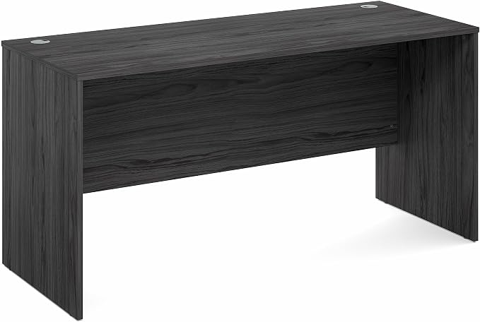 Furinno Roger Computer Desk, 60 Inch Rectangular Executive Desk with Modesty Panel, Home Office Desk with Thick Tabletop, Desk Cord Grommet, Scratchproof, for Home Study, Office, Coastal Grey