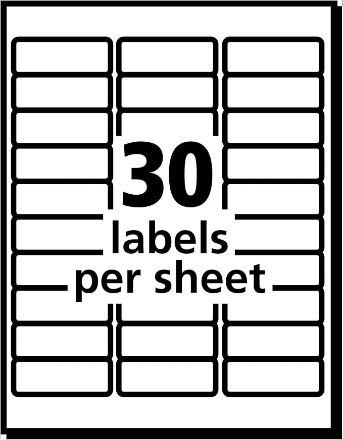 Avery Printable Address Labels with Sure Feed, 1" x 2-5/8", Matte Clear, 750 Blank Mailing Labels (08660) (Pack of 2)